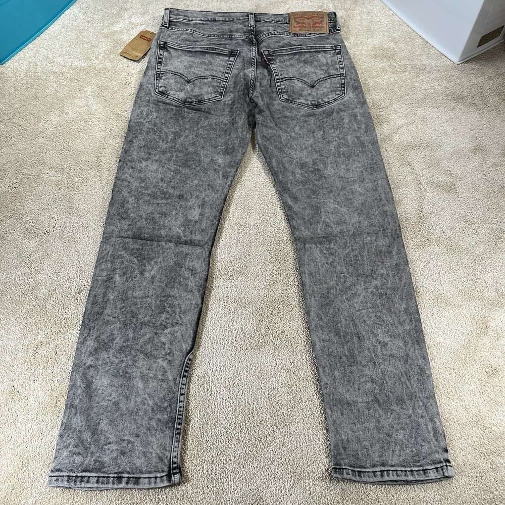Levis 502 HI-BALL Mens Dark Gray Acid Wash Jeans 32x31 Cotton Blend Stretchy NWT - Picture 10 of 15